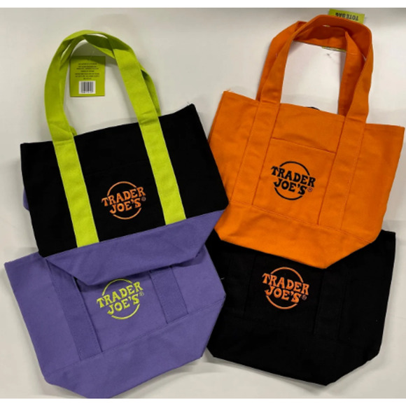 New Trader Joe's Trick-or-Treat Mini Canvas Totes Set of 4 - Picture 2 of 6